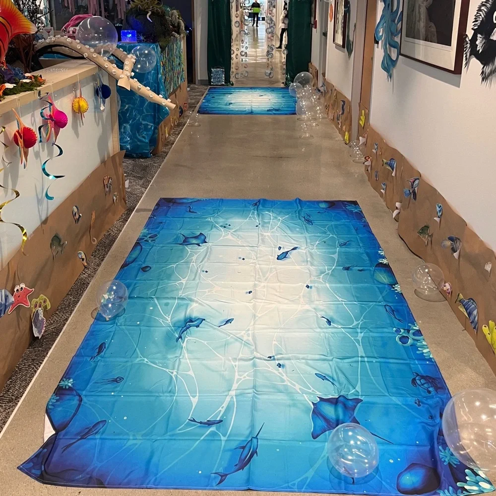 Ocean Blue Party Tablecloth Cheerland Under The Sea Party